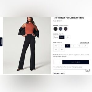 Spanx The Perfect Pant, Sz M